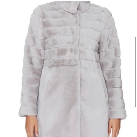Jones New York Stand Collar Faux Fur Jacket NWT 2X Gray - Picture 3 of 7